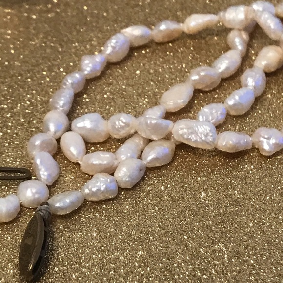 SOLDVintage Freshwater Pearl Strand w Hook Clasp - Picture 9 of 13